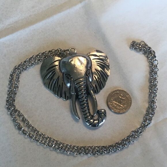 $12 or 3/$25 Silvertone Elephant Necklace Set - Picture 8 of 13